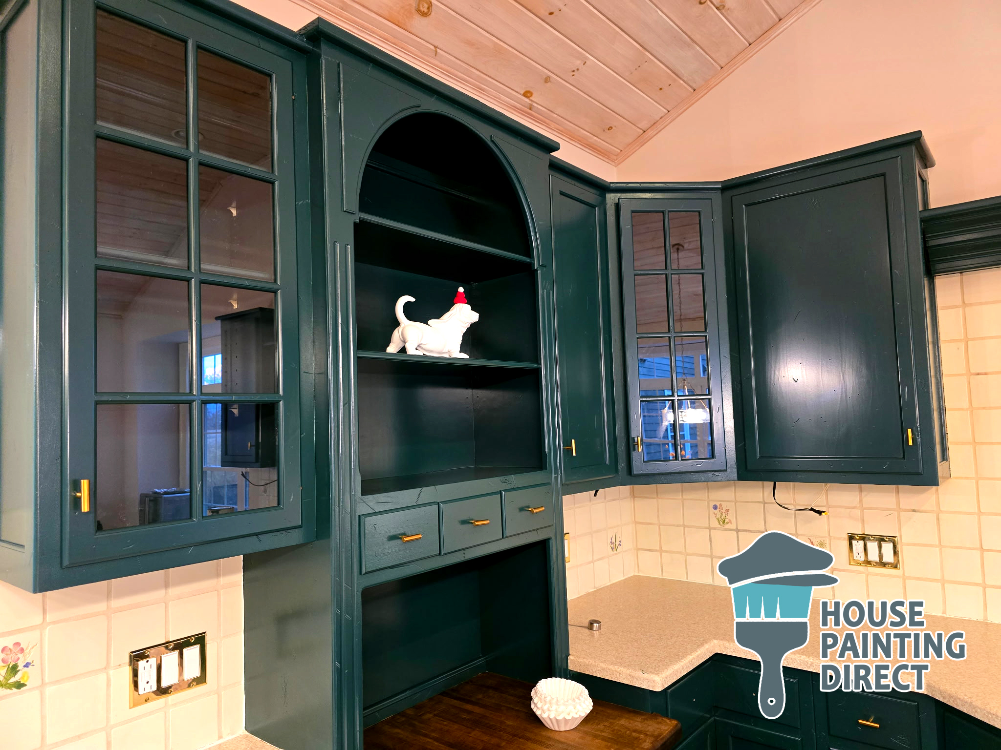 Hunter Green Cabinet Painting Residential House Painting Kitchen Cabinet Dallas PA